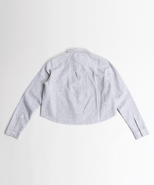 WEGO（ウィゴー）の「WEGO/綿麻クロップドシャツ（シャツ/ブラウス・レディース・オフホワイト/ブラック系その他/ブルー系その他・FREE）」の9枚目の写真