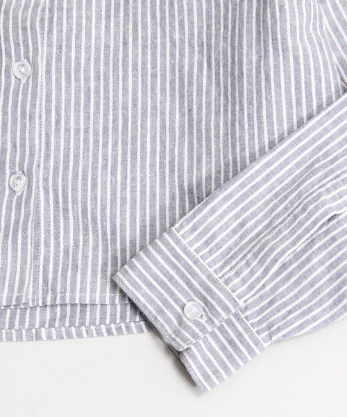 WEGO（ウィゴー）の「WEGO/綿麻クロップドシャツ（シャツ/ブラウス・レディース・オフホワイト/ブラック系その他/ブルー系その他・FREE）」の6枚目の写真