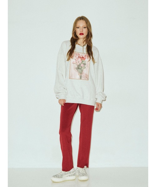 jouetie(ジュエティ)の「フラワーフォト プルオーバー【スウェット/トレーナー】(スウェット・レディース・ブラック/グレー/オレンジ・MEDIUM)」の6枚目の写真