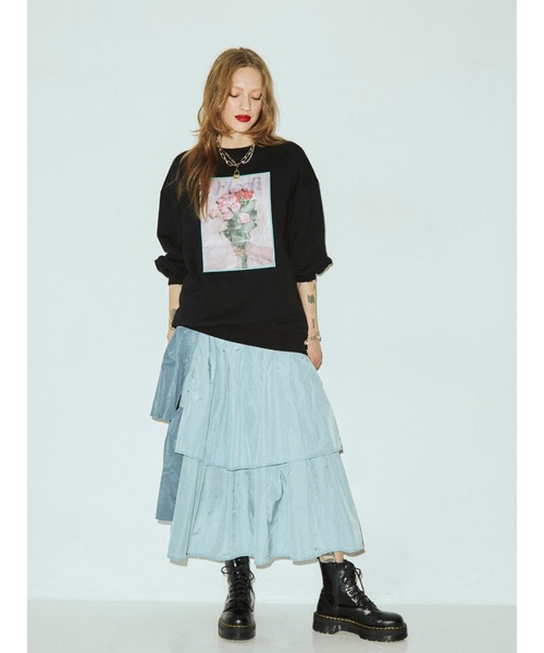 jouetie(ジュエティ)の「フラワーフォト プルオーバー【スウェット/トレーナー】(スウェット・レディース・ブラック/グレー/オレンジ・MEDIUM)」の14枚目の写真