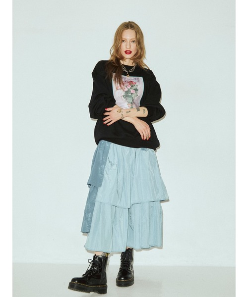 jouetie(ジュエティ)の「フラワーフォト プルオーバー【スウェット/トレーナー】(スウェット・レディース・ブラック/グレー/オレンジ・MEDIUM)」の15枚目の写真