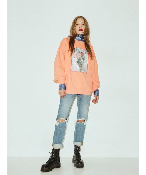 jouetie(ジュエティ)の「フラワーフォト プルオーバー【スウェット/トレーナー】(スウェット・レディース・ブラック/グレー/オレンジ・MEDIUM)」の10枚目の写真