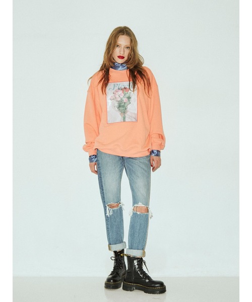 jouetie(ジュエティ)の「フラワーフォト プルオーバー【スウェット/トレーナー】(スウェット・レディース・ブラック/グレー/オレンジ・MEDIUM)」の11枚目の写真