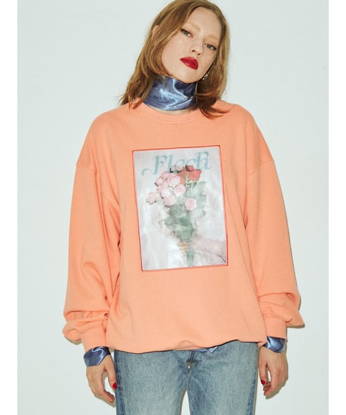 jouetie(ジュエティ)の「フラワーフォト プルオーバー【スウェット/トレーナー】(スウェット・レディース・ブラック/グレー/オレンジ・MEDIUM)」の9枚目の写真