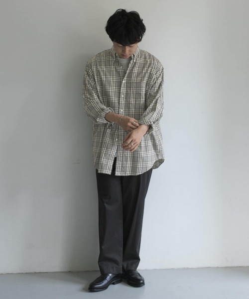 URBAN RESEARCH DOORS(アーバンリサーチドアーズ)の「GYMPHLEX 50/ビエラチェックボタンダウンシャツ(シャツ/ブラウス・メンズ・ホワイト系その他/ベージュ系その他・SMALL)」の4枚目の写真