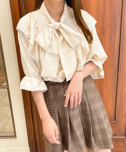 apres jour(アプレジュール)の「ピコレースフリルボウタイブラウス【ZOZOTOWN限定アイテム】(シャツ/ブラウス・レディース・ブラック/オフホワイト/モカ/アイボリー・X-LARGE/フリー)」の11枚目の写真