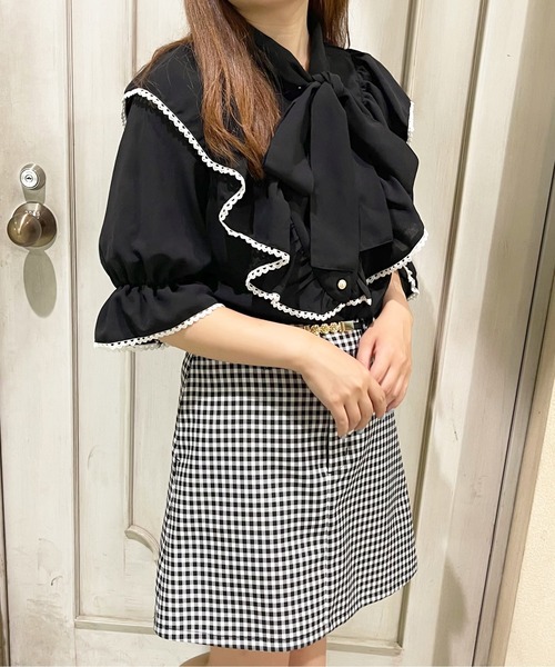 apres jour(アプレジュール)の「ピコレースフリルボウタイブラウス【ZOZOTOWN限定アイテム】(シャツ/ブラウス・レディース・ブラック/オフホワイト/モカ/アイボリー・X-LARGE/フリー)」の22枚目の写真