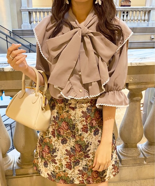 apres jour(アプレジュール)の「ピコレースフリルボウタイブラウス【ZOZOTOWN限定アイテム】(シャツ/ブラウス・レディース・ブラック/オフホワイト/モカ/アイボリー・X-LARGE/フリー)」の13枚目の写真