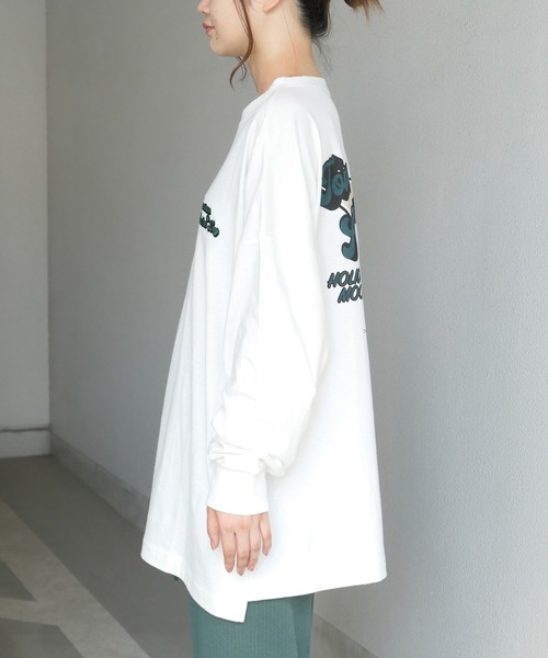 CORNERS（コーナーズ）の「バッグロゴプリントビックTシャツ（Tシャツ/カットソー・レディース・オフホワイト/グリーン/オートミール/スミクロ・FREE）」の5枚目の写真