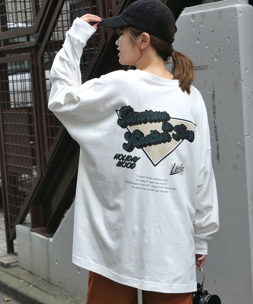 CORNERS（コーナーズ）の「バッグロゴプリントビックTシャツ（Tシャツ/カットソー・レディース・オフホワイト/グリーン/オートミール/スミクロ・FREE）」の11枚目の写真