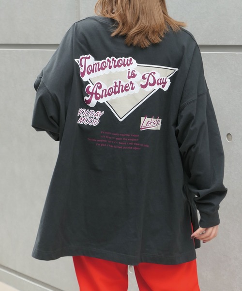 CORNERS（コーナーズ）の「バッグロゴプリントビックTシャツ（Tシャツ/カットソー・レディース・オフホワイト/グリーン/オートミール/スミクロ・FREE）」の13枚目の写真