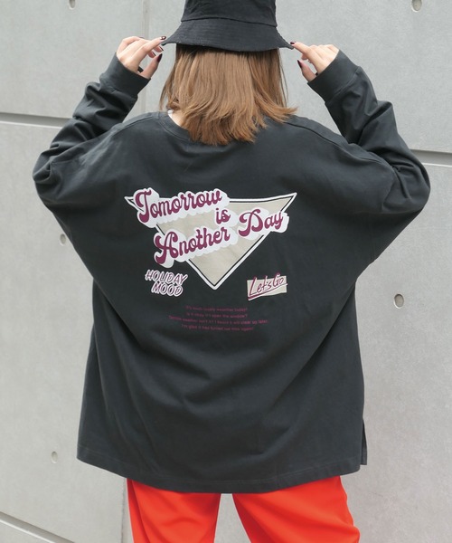 CORNERS（コーナーズ）の「バッグロゴプリントビックTシャツ（Tシャツ/カットソー・レディース・オフホワイト/グリーン/オートミール/スミクロ・FREE）」の14枚目の写真