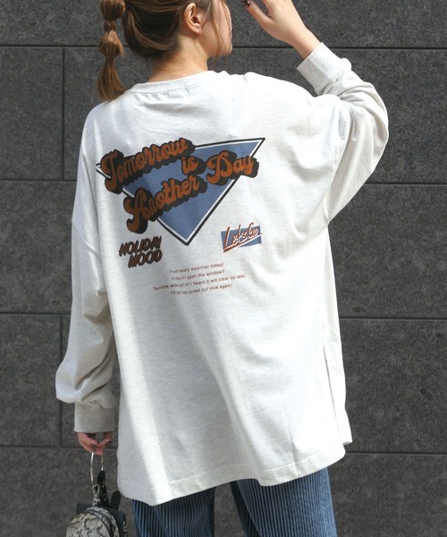 CORNERS（コーナーズ）の「バッグロゴプリントビックTシャツ（Tシャツ/カットソー・レディース・オフホワイト/グリーン/オートミール/スミクロ・FREE）」の15枚目の写真