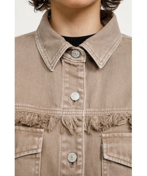 SLY(スライ)の「DAMAGE DENIM SH JK ダメージ デニムジャケット(デニムジャケット・レディース・グレー/アイボリー・FREE)」の17枚目の写真