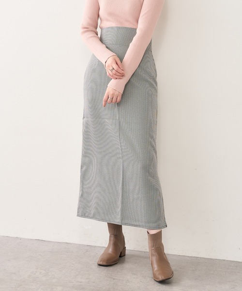 natural couture(ナチュラルクチュール)の「ハイウエストサイドスリットナロースカート(スカート・レディース・オフホワイト/ブラック/ピンク/その他1/その他2・FREE)」の4枚目の写真