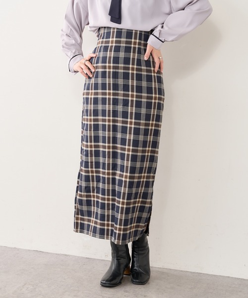 natural couture(ナチュラルクチュール)の「ハイウエストサイドスリットナロースカート(スカート・レディース・オフホワイト/ブラック/ピンク/その他1/その他2・FREE)」の5枚目の写真