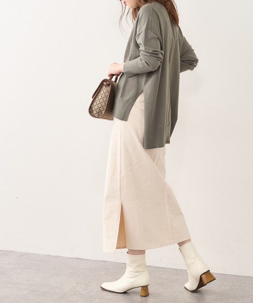 natural couture(ナチュラルクチュール)の「ハイウエストサイドスリットナロースカート(スカート・レディース・オフホワイト/ブラック/ピンク/その他1/その他2・FREE)」の9枚目の写真