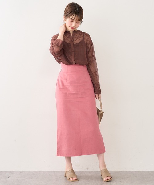 natural couture(ナチュラルクチュール)の「ハイウエストサイドスリットナロースカート(スカート・レディース・オフホワイト/ブラック/ピンク/その他1/その他2・FREE)」の14枚目の写真