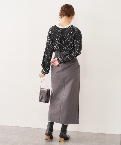 natural couture(ナチュラルクチュール)の「ハイウエストサイドスリットナロースカート(スカート・レディース・オフホワイト/ブラック/ピンク/その他1/その他2・FREE)」の17枚目の写真