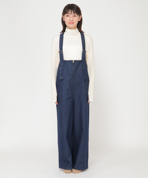 ikka（イッカ）の「デニムサロペット（サロペット/オーバーオール・レディース・ブラック/ダークネイビー・M）」の11枚目の写真