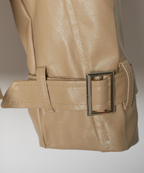 Futier land（フューティアランド）の「BIGポケットスタンドカラーライダース（ライダースジャケット・レディース・ブラック/ベージュ・MEDIUM）」の19枚目の写真