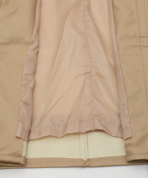 Futier land（フューティアランド）の「BIGポケットスタンドカラーライダース（ライダースジャケット・レディース・ブラック/ベージュ・MEDIUM）」の12枚目の写真