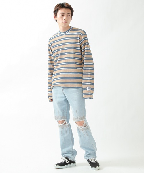LA MER MA MAISON（ラメルマメゾン）の「LA MER MA MAISON／ボーダーロンT 2956731（Tシャツ/カットソー・メンズ・ブラック/ベージュ・FREE）」の21枚目の写真