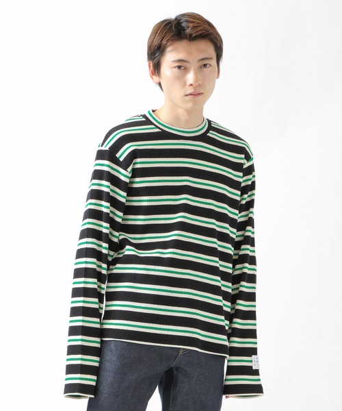 LA MER MA MAISON（ラメルマメゾン）の「LA MER MA MAISON／ボーダーロンT 2956731（Tシャツ/カットソー・メンズ・ブラック/ベージュ・FREE）」の9枚目の写真