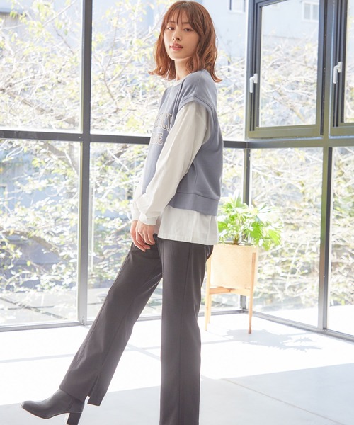 Honeys（ハニーズ）の「インナー付ベスト（アンサンブル・レディース・イエロー/杢グレー/ブルー系その他/スミクロ・S/M/L）」の18枚目の写真