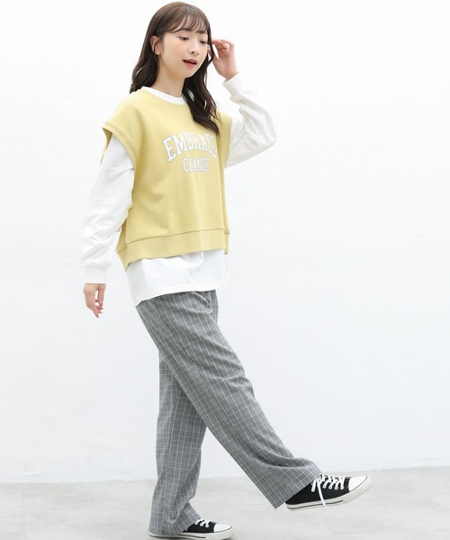 Honeys（ハニーズ）の「インナー付ベスト（アンサンブル・レディース・イエロー/杢グレー/ブルー系その他/スミクロ・S/M/L）」の11枚目の写真