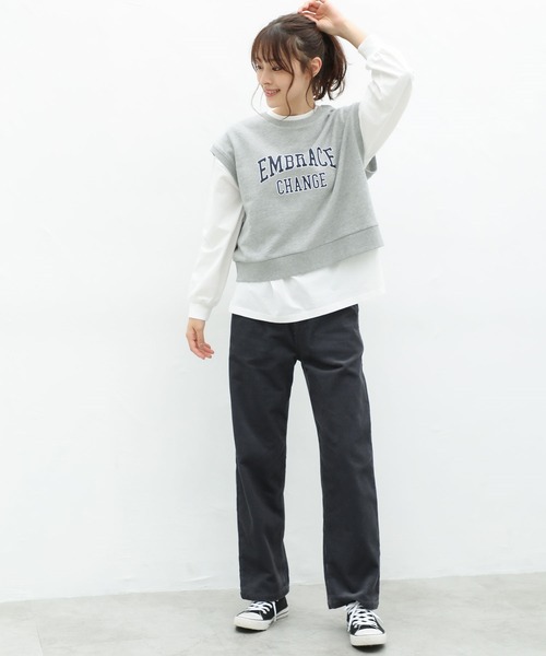 Honeys（ハニーズ）の「インナー付ベスト（アンサンブル・レディース・イエロー/杢グレー/ブルー系その他/スミクロ・S/M/L）」の16枚目の写真