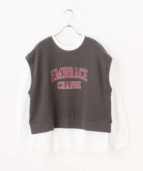 Honeys（ハニーズ）の「インナー付ベスト（アンサンブル・レディース・イエロー/杢グレー/ブルー系その他/スミクロ・S/M/L）」の12枚目の写真