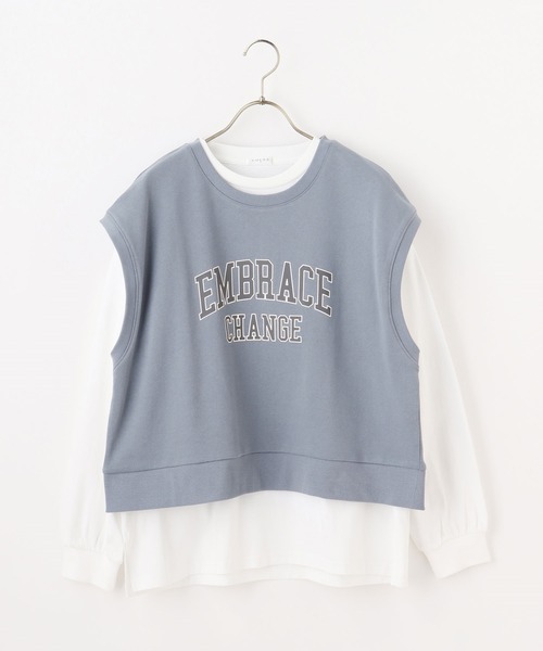 Honeys（ハニーズ）の「インナー付ベスト（アンサンブル・レディース・イエロー/杢グレー/ブルー系その他/スミクロ・S/M/L）」の15枚目の写真