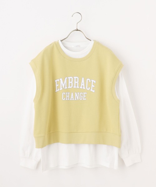 Honeys（ハニーズ）の「インナー付ベスト（アンサンブル・レディース・イエロー/杢グレー/ブルー系その他/スミクロ・S/M/L）」の10枚目の写真