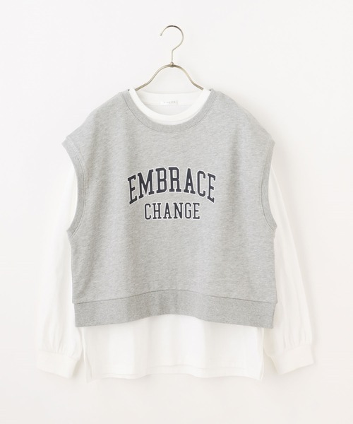 Honeys（ハニーズ）の「インナー付ベスト（アンサンブル・レディース・イエロー/杢グレー/ブルー系その他/スミクロ・S/M/L）」の7枚目の写真