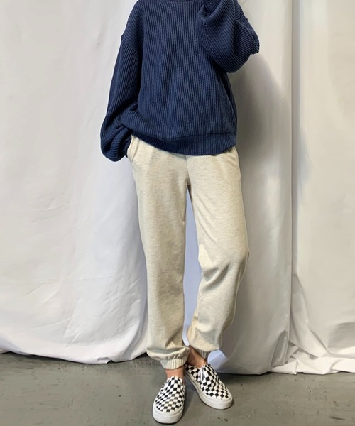 me+em select(ミームセレクト)の「【 5color 】ワッフルジョガーパンツ【数量限定販売】(スウェットパンツ・レディース・チャコールグレー/ブラック/グレー/ブルー/アイボリー・MEDIUM/LARGE)」の22枚目の写真