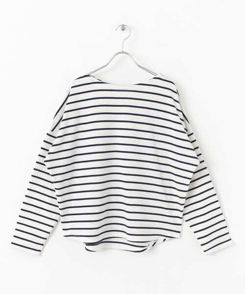 ITEMS URBANRESEARCH（アイテムズ アーバンリサーチ）の「バスクボーダーロングTシャツ（Tシャツ/カットソー・レディース・ネイビー/グリーン/ブラック・FREE）」の21枚目の写真