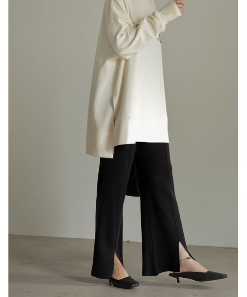 Re:EDIT（リエディ）の「センターラインスリットニットレギパン（その他パンツ・レディース・ブラウン/ベージュ/オレンジ/グリーン/ブラック/ピンク/パープル・LARGE/MEDIUM/SHORT）」の13枚目の写真