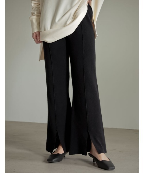 Re:EDIT（リエディ）の「センターラインスリットニットレギパン（その他パンツ・レディース・ブラウン/ベージュ/オレンジ/グリーン/ブラック/ピンク/パープル・LARGE/MEDIUM/SHORT）」の10枚目の写真