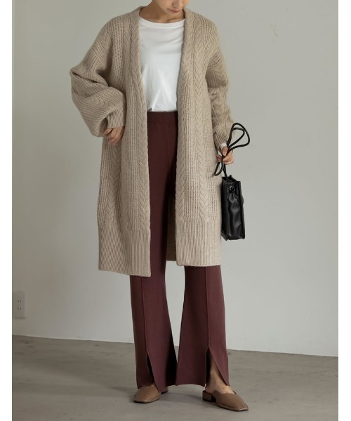 Re:EDIT（リエディ）の「センターラインスリットニットレギパン（その他パンツ・レディース・ブラウン/ベージュ/オレンジ/グリーン/ブラック/ピンク/パープル・LARGE/MEDIUM/SHORT）」の11枚目の写真