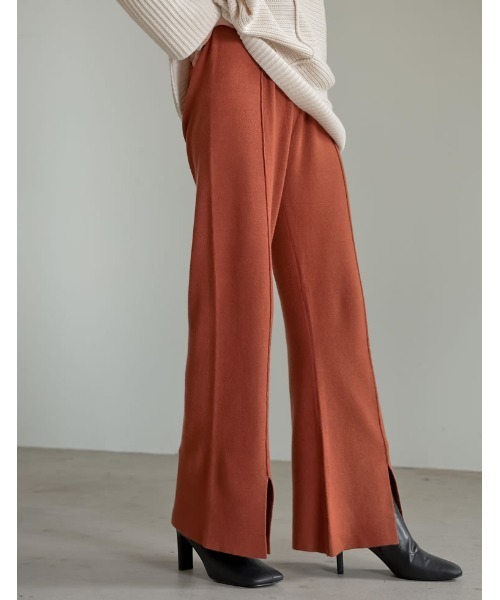 Re:EDIT（リエディ）の「センターラインスリットニットレギパン（その他パンツ・レディース・ブラウン/ベージュ/オレンジ/グリーン/ブラック/ピンク/パープル・LARGE/MEDIUM/SHORT）」の16枚目の写真