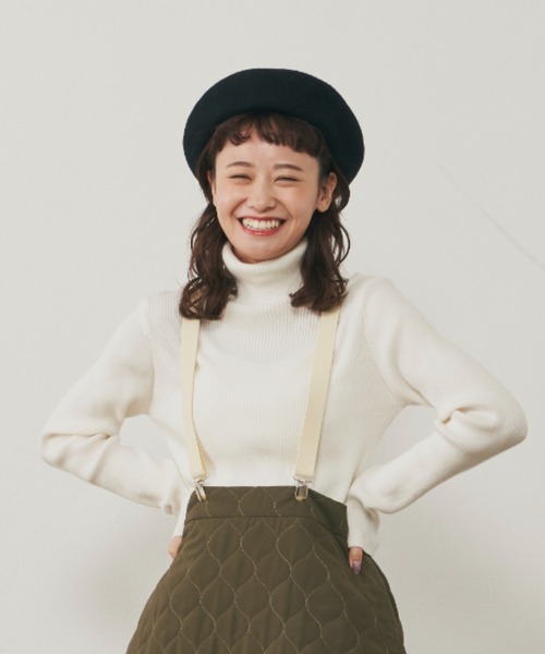 MERLOT（メルロー）の「リブタートルネックニット（ニット/セーター・レディース・グリーン/ワインレッド/マスタード/ホワイト・FREE）」の2枚目の写真