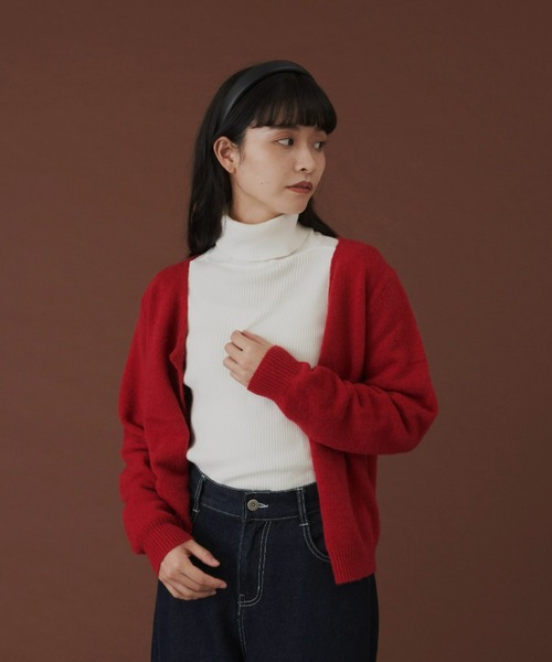 MERLOT（メルロー）の「リブタートルネックニット（ニット/セーター・レディース・グリーン/ワインレッド/マスタード/ホワイト・FREE）」の8枚目の写真