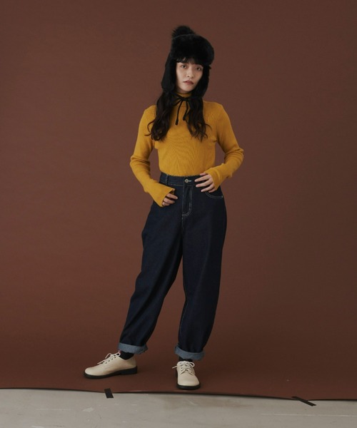 MERLOT（メルロー）の「リブタートルネックニット（ニット/セーター・レディース・グリーン/ワインレッド/マスタード/ホワイト・FREE）」の22枚目の写真