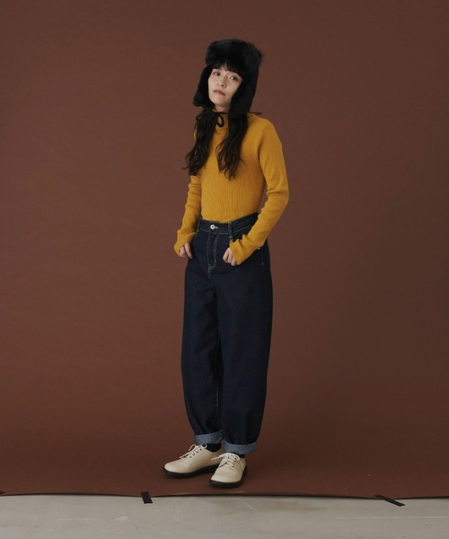 MERLOT（メルロー）の「リブタートルネックニット（ニット/セーター・レディース・グリーン/ワインレッド/マスタード/ホワイト・FREE）」の21枚目の写真