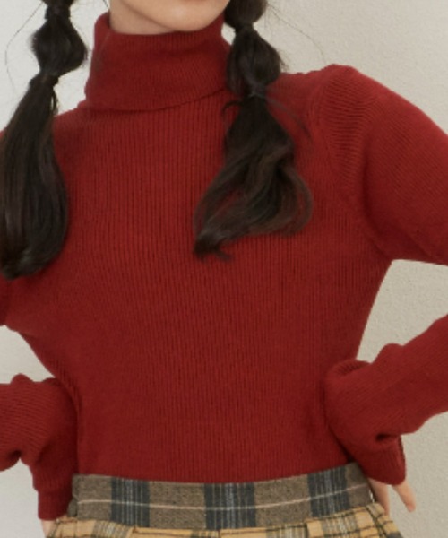 MERLOT（メルロー）の「リブタートルネックニット（ニット/セーター・レディース・グリーン/ワインレッド/マスタード/ホワイト・FREE）」の7枚目の写真