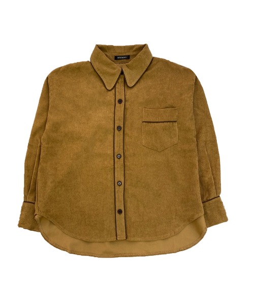 Avvenente（アベネンテ）の「【Avvenente】コーデュロイパイピングシャツ（シャツ/ブラウス・レディース・ブルー/ライトブラウン・FREE）」の10枚目の写真