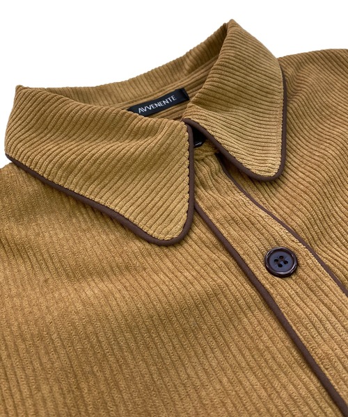 Avvenente（アベネンテ）の「【Avvenente】コーデュロイパイピングシャツ（シャツ/ブラウス・レディース・ブルー/ライトブラウン・FREE）」の17枚目の写真
