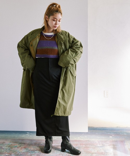 byYOUANCE（バイユアンス）の「ハイウエストタイトロングスカート（スカート・レディース・ピンク/グリーン/マルチ/アニマル/ブラック/ブラック系その他/オレンジ/イエロー/アイボリー/サックスブルー・FREE）」の16枚目の写真