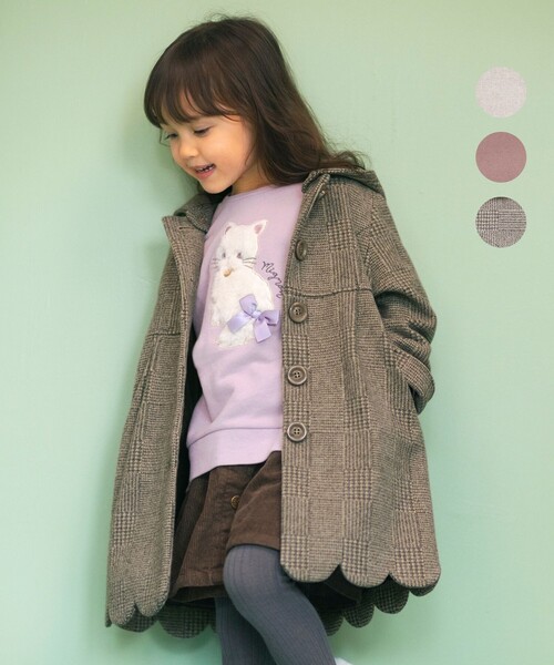 ANY（エニィ）の「ウールライクコート（その他アウター・キッズ・ピンク系/ベージュ系/ブラック系3・120/130/110）」の2枚目の写真